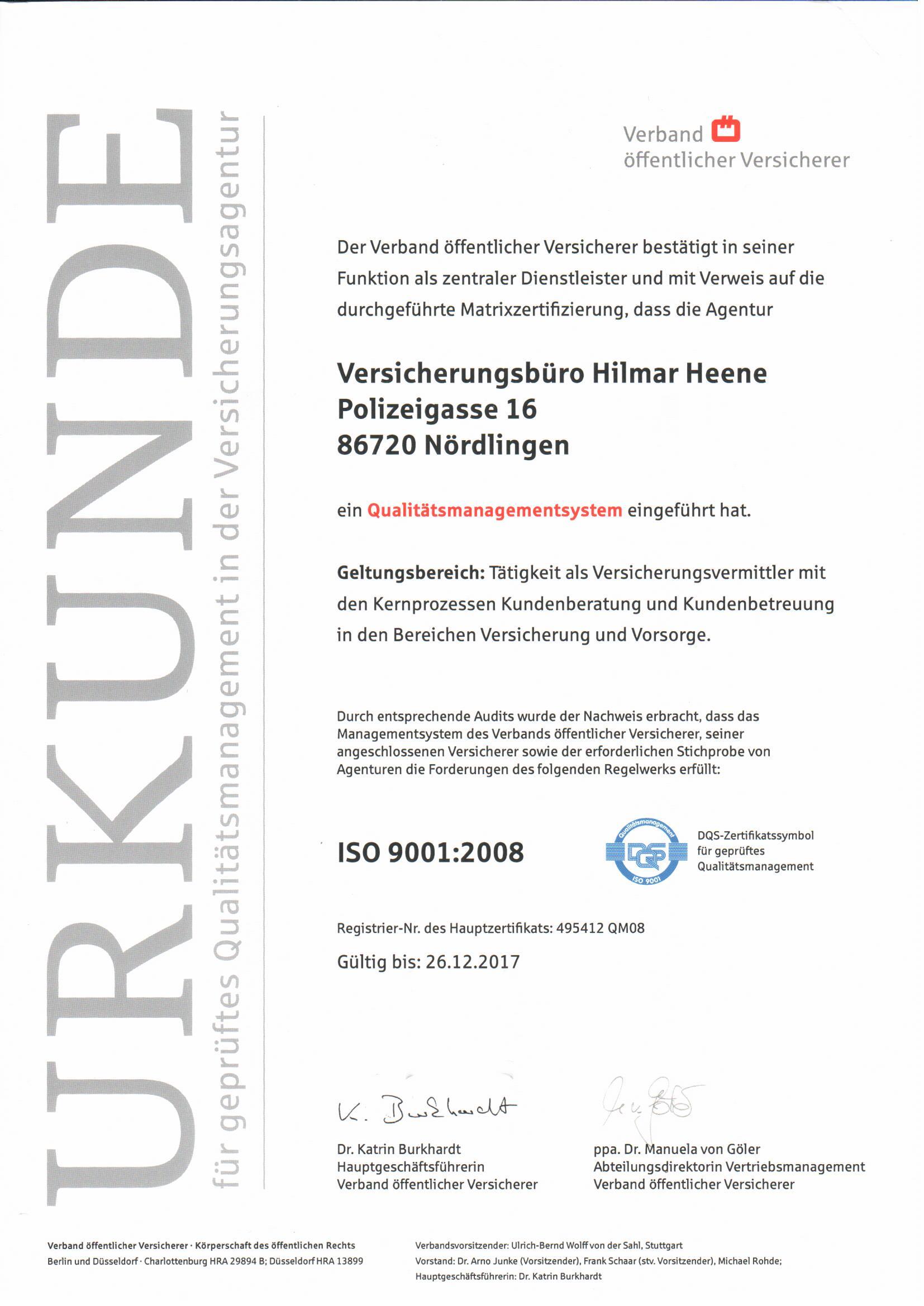 ISO 9001 Hilmar Heene Versicherungen
Versicherungskammer Bayern Serviceb&uuml;ro Gesch&auml;ftsstelle 86720 N&ouml;rdlingen Kuhgasse 2
www.heene-versicherungen.de
Versicherungskammer Bayern, bayerische Versicherungskammer, Generalagentur Hilmar Heene, Sparkasse N&ouml;rdlingen, Sparkasse, Servicecenter Ries, Donauwoerth, Noerdlingen, Sparkasse, Landesbrand, Versicherung, Kuhgasse 2, Wolf Versicherungsb&uuml;ro