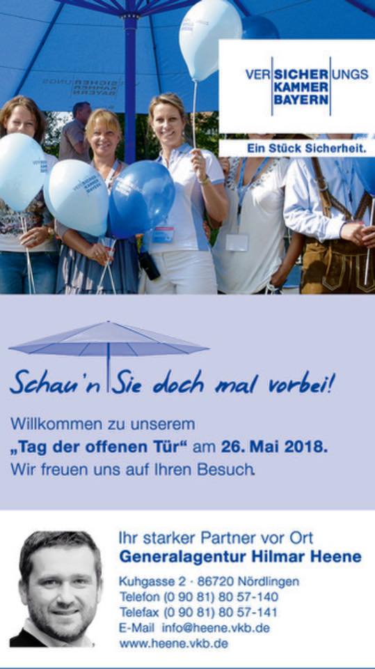 Versicherungskammer Bayern, Hilmar Heene, N&ouml;rdlingen, Noerdlingen, Donau Ries, Sparkasse N&ouml;rdlingen, Sparkasse Noerdlingen Versicherung, RVB Ries, Versicherung, Versicherungsmakler, Versicherungsvergleich, Makler, Sparkasse, AOK, Kuhgasse 2
